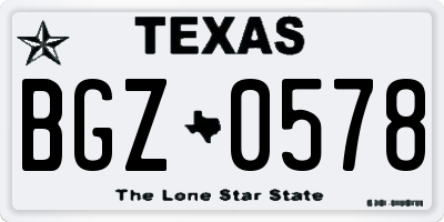 TX license plate BGZ0578