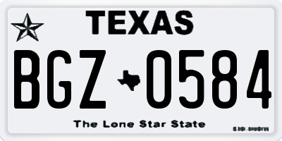 TX license plate BGZ0584