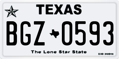 TX license plate BGZ0593
