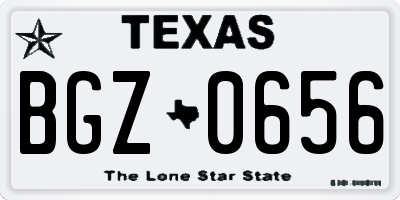 TX license plate BGZ0656