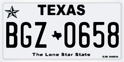 TX license plate BGZ0658