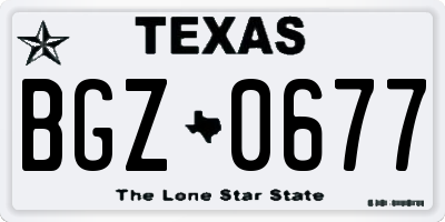 TX license plate BGZ0677