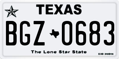 TX license plate BGZ0683