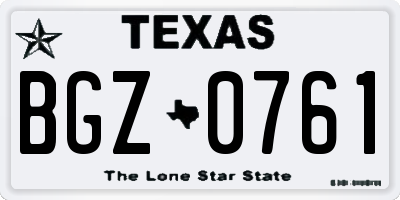 TX license plate BGZ0761