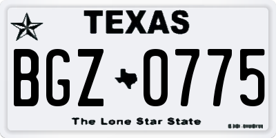 TX license plate BGZ0775
