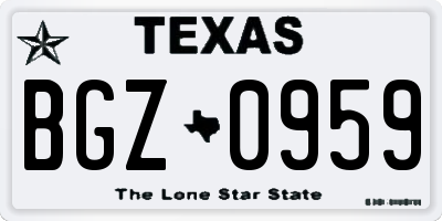 TX license plate BGZ0959
