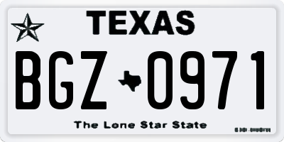 TX license plate BGZ0971
