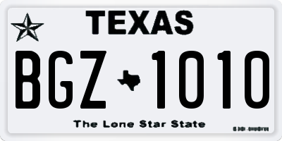 TX license plate BGZ1010