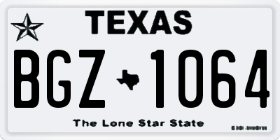 TX license plate BGZ1064