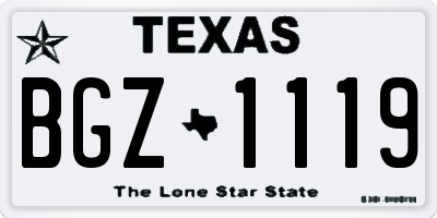 TX license plate BGZ1119