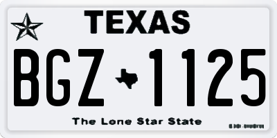 TX license plate BGZ1125