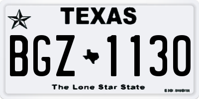 TX license plate BGZ1130
