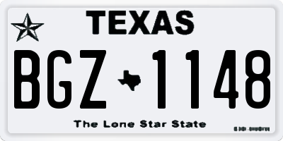 TX license plate BGZ1148