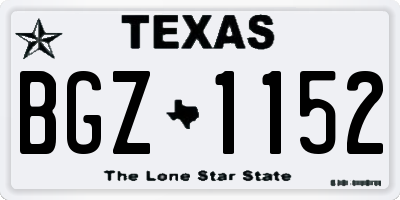 TX license plate BGZ1152