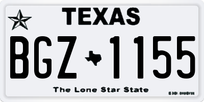 TX license plate BGZ1155