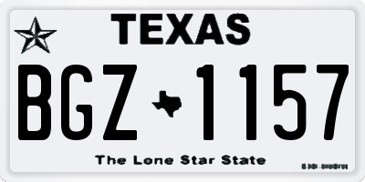 TX license plate BGZ1157