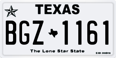 TX license plate BGZ1161