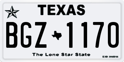TX license plate BGZ1170