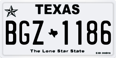 TX license plate BGZ1186