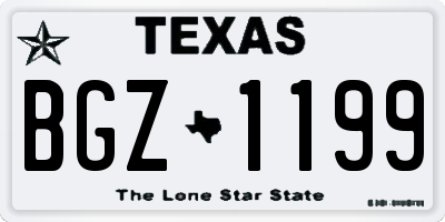 TX license plate BGZ1199