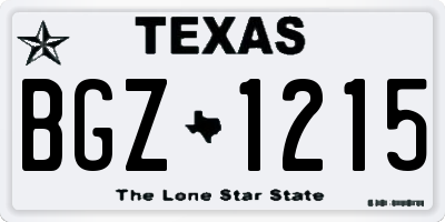 TX license plate BGZ1215