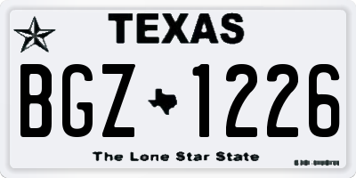 TX license plate BGZ1226