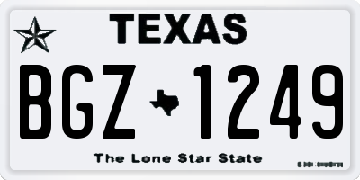 TX license plate BGZ1249