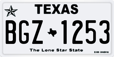 TX license plate BGZ1253