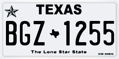 TX license plate BGZ1255