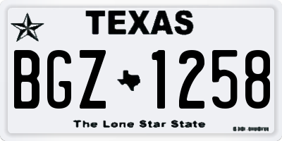 TX license plate BGZ1258