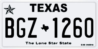 TX license plate BGZ1260