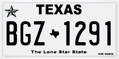 TX license plate BGZ1291