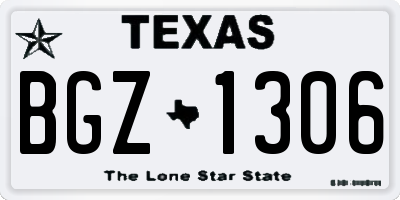 TX license plate BGZ1306