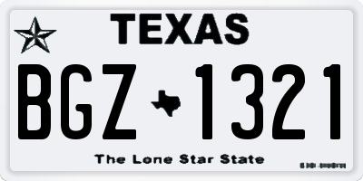 TX license plate BGZ1321