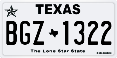TX license plate BGZ1322