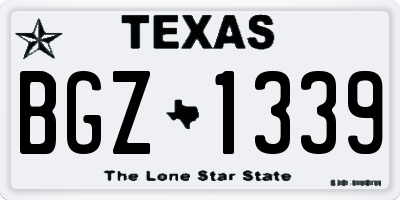 TX license plate BGZ1339