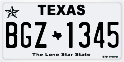 TX license plate BGZ1345