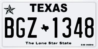 TX license plate BGZ1348