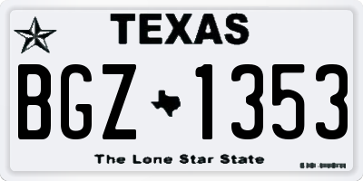 TX license plate BGZ1353