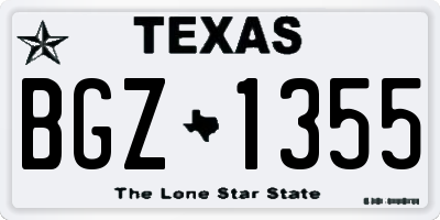 TX license plate BGZ1355