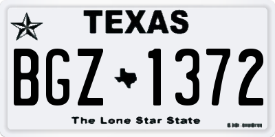 TX license plate BGZ1372