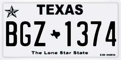 TX license plate BGZ1374