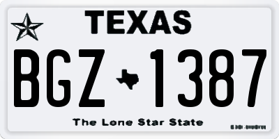 TX license plate BGZ1387