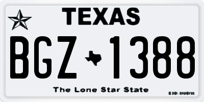 TX license plate BGZ1388