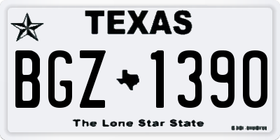 TX license plate BGZ1390