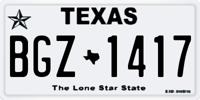 TX license plate BGZ1417