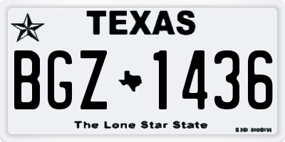 TX license plate BGZ1436