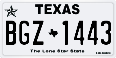 TX license plate BGZ1443