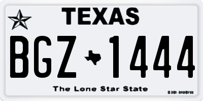 TX license plate BGZ1444