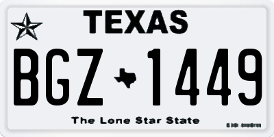 TX license plate BGZ1449